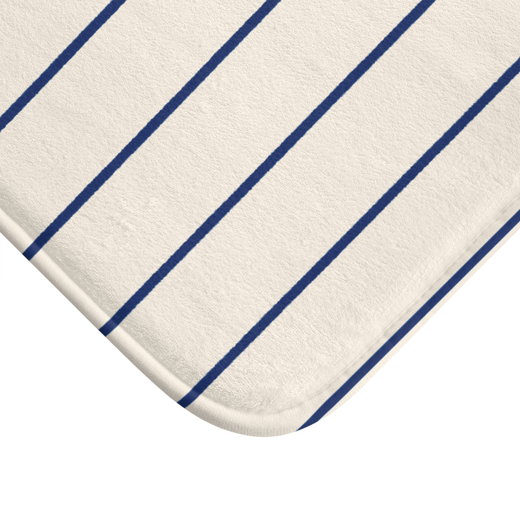 Le Bain Striped Bath Mat — French-Inspired Blue Stripe Bathroom Rug