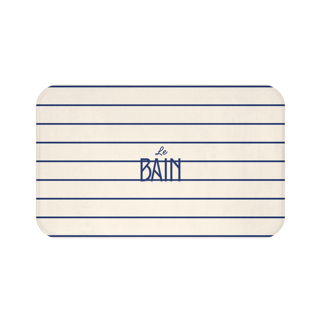 Le Bain Striped Bath Mat — French-Inspired Blue Stripe Bathroom Rug