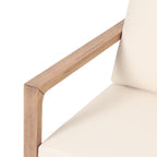 Outdoor Acacia Wood Patio Club Chair with Waterproof Cushions - Natural Finish