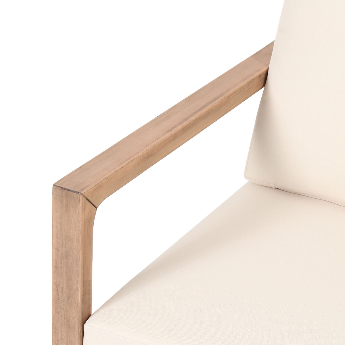 Outdoor Acacia Wood Patio Club Chair with Waterproof Cushions - Natural Finish