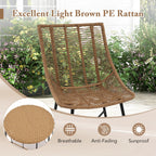 3 Piece Outdoor Furniture Set with Pet Housefor Patio Yard-Brown