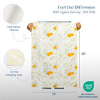 The Fine Living Co. 100% Cotton Kitchen Towels Set of 2 18 x 28 inches Lemon Printed Dish Towels Hand Towels Boho Tea Towels Multifunctional Stylish Absorbent Quick Dry Soft