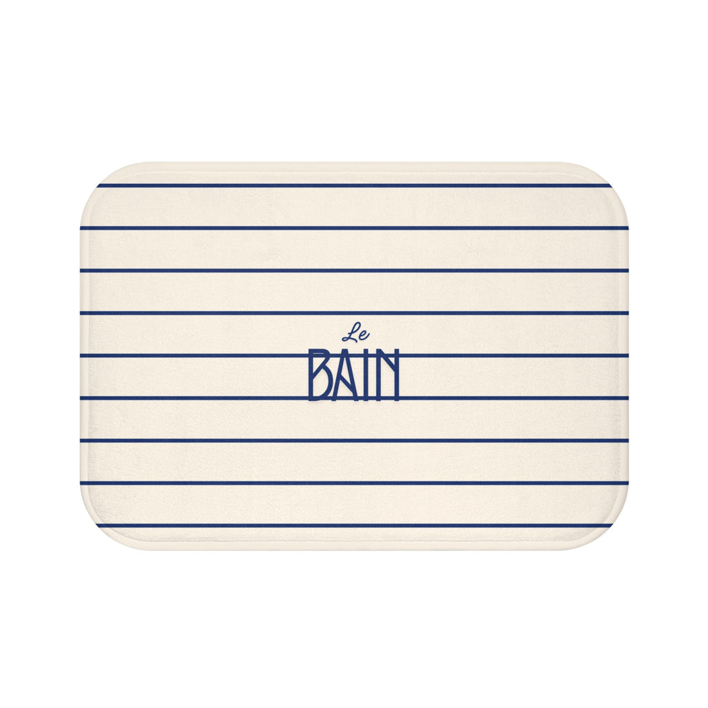 Le Bain Striped Bath Mat — French-Inspired Blue Stripe Bathroom Rug