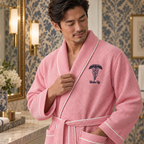 Premium Waffle Piping Robe for Men