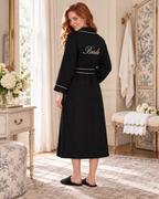 Women’s Waffle Piping Bathrobe – Lightweight Spa-Style Comfort