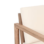 Outdoor Acacia Wood Patio Club Chair with Waterproof Cushions - Natural Finish