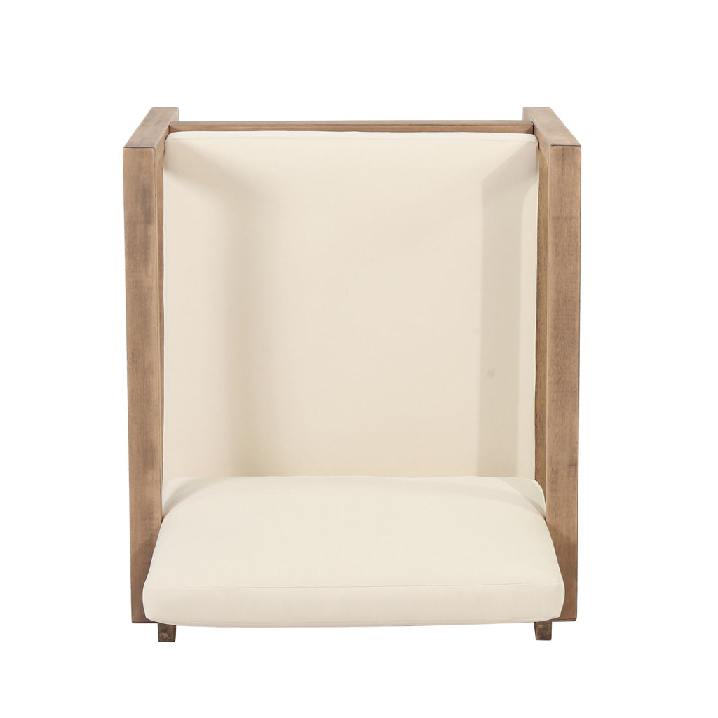 Outdoor Acacia Wood Patio Club Chair with Waterproof Cushions - Natural Finish